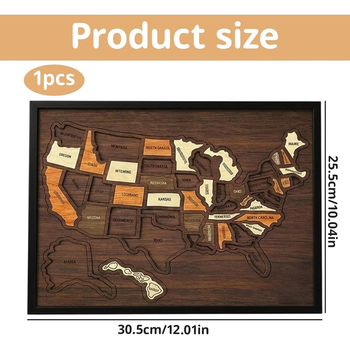 🔥USA Wooden Travel Map Puzzle for Adventure Lovers 🔥
