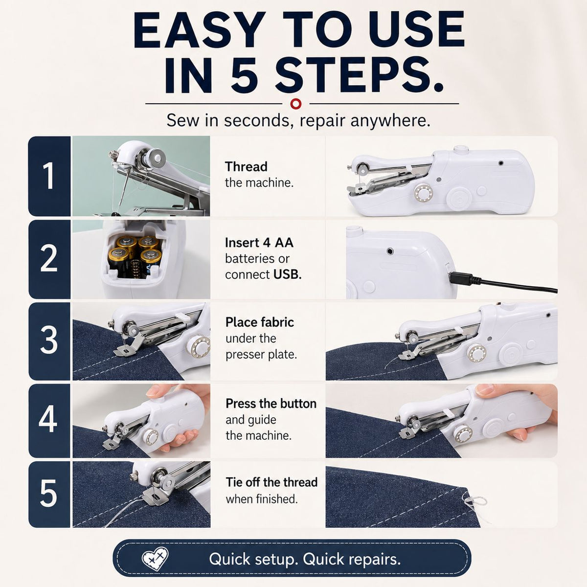 🔥Limited Time Promotion 50% OFF🔥🧵Mini Electric Sewing Machine – Lightweight, Portable & Easy to Use! ✨