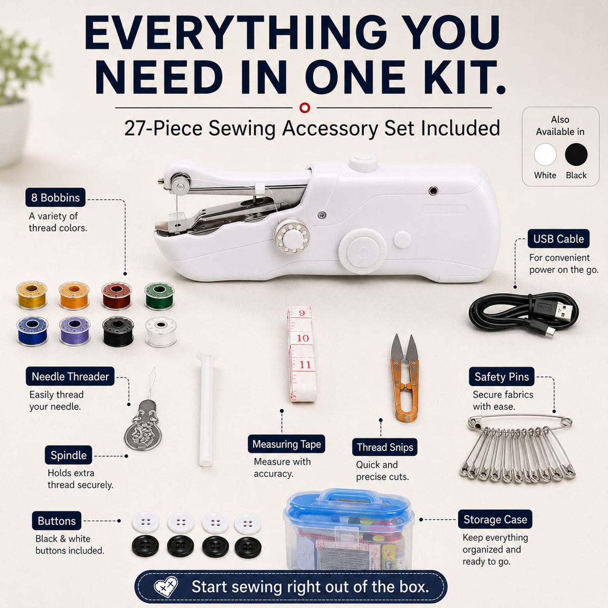 🔥Limited Time Promotion 50% OFF🔥🧵Mini Electric Sewing Machine – Lightweight, Portable & Easy to Use! ✨