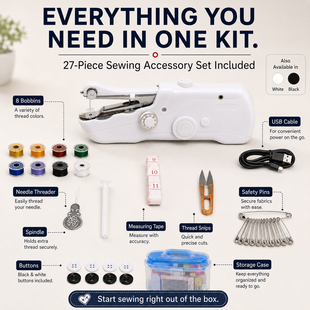 🔥Limited Time Promotion 50% OFF🔥🧵Mini Electric Sewing Machine – Lightweight, Portable & Easy to Use! ✨