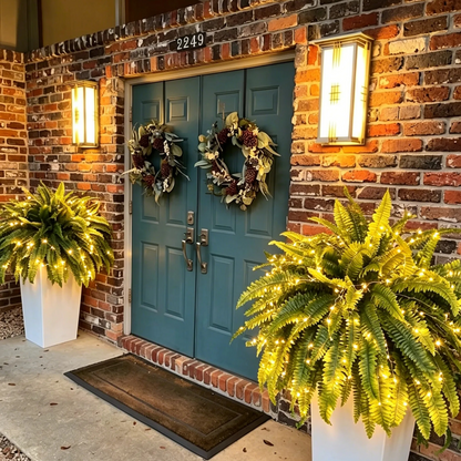 🎁Hot Sale 49% OFF🔥Oversized Pre-Lit Artificial Boston Ferns - No watering, No fading