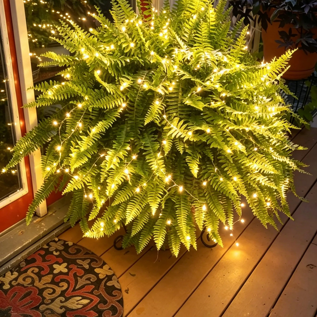 🎁Hot Sale 49% OFF🔥Oversized Pre-Lit Artificial Boston Ferns - No watering, No fading